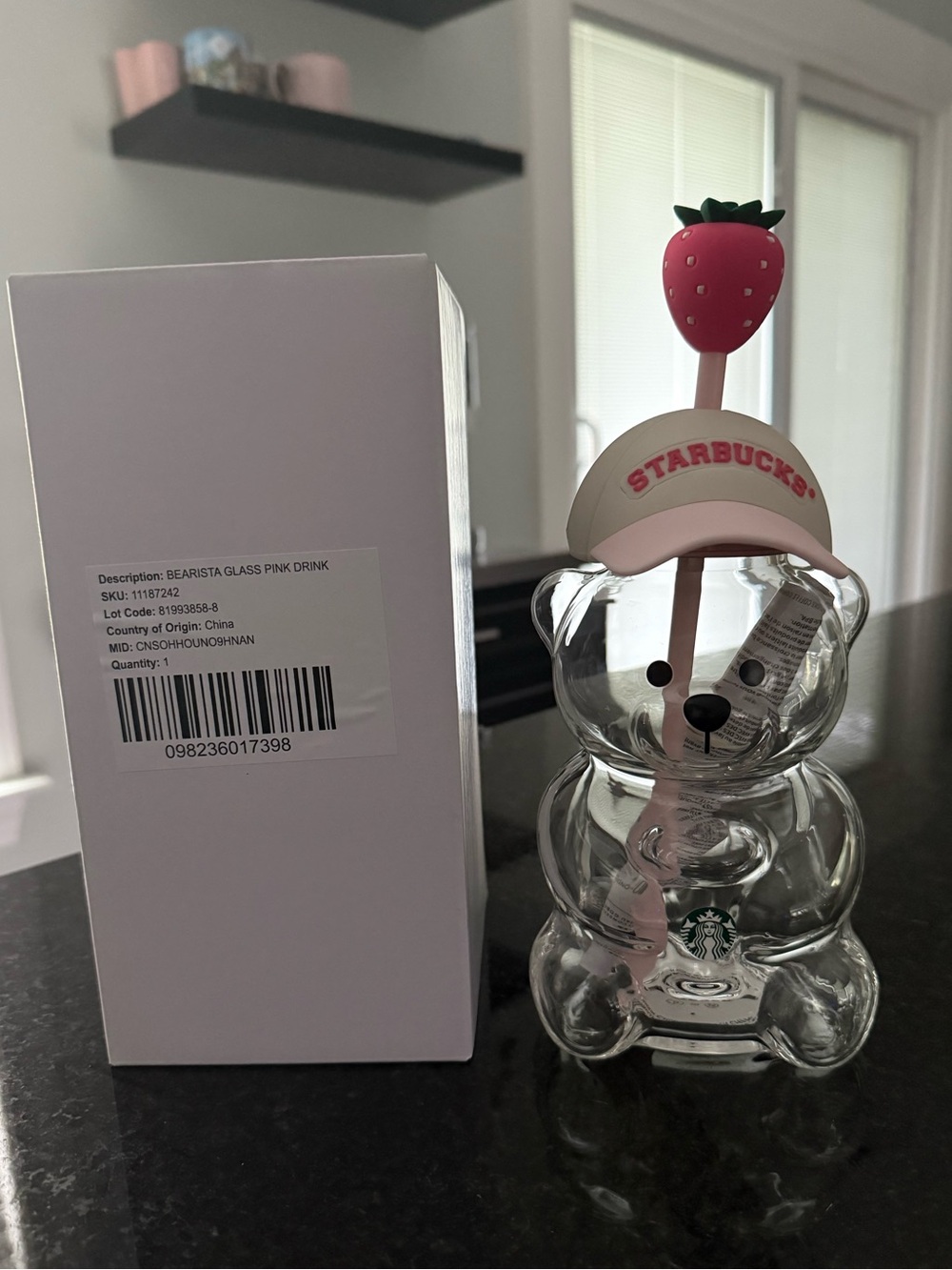Starbucks Pink Bearista Glass Cup - Picture 4 of 8